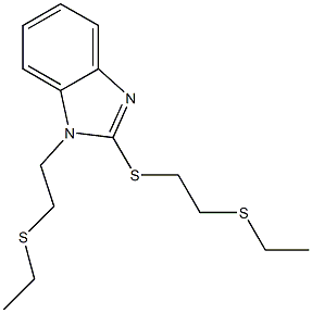 1-[2-(Ethylthio)ethyl]-2-[2-(ethylthio)ethylthio]-1H-benzimidazole Struktur