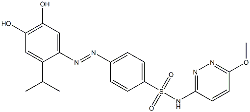 N-(6-Methoxypyridazin-3-yl)-4-(2-isopropyl-4,5-dihydroxyphenylazo)benzenesulfonamide Struktur