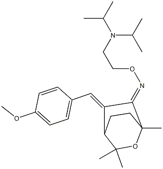 5-[4-Methoxybenzylidene]-1,3,3-trimethyl-2-oxabicyclo[2.2.2]octan-6-one O-[2-(diisopropylamino)ethyl]oxime Struktur