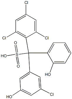 (3-Chloro-5-hydroxyphenyl)(2,4,6-trichlorophenyl)(2-hydroxyphenyl)methanesulfonic acid Struktur