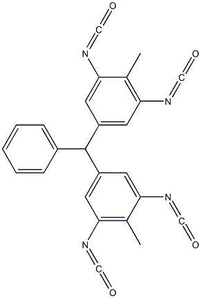 Bis(3,5-diisocyanato-4-methylphenyl)phenylmethane Struktur