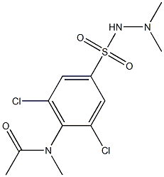 2',6'-Dichloro-N-methyl-4'-(dimethylaminosulfamoyl)acetanilide Struktur