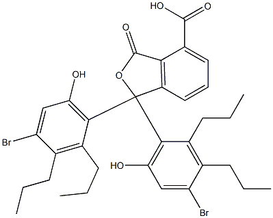 1,1-Bis(4-bromo-6-hydroxy-2,3-dipropylphenyl)-1,3-dihydro-3-oxoisobenzofuran-4-carboxylic acid Struktur