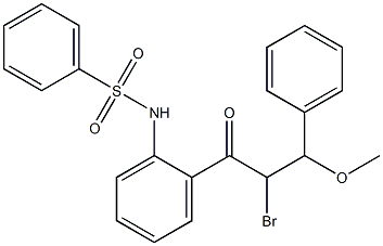 1-[2-(Phenylsulfonylamino)phenyl]-2-bromo-3-methoxy-3-phenylpropan-1-one Struktur