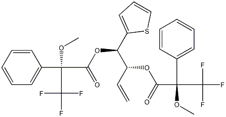 Bis[(2R)-2-methoxy-2-phenyl-3,3,3-trifluoropropanoic acid](3R,4R)-4-(2-thienyl)-1-butene-3,4-diyl ester Struktur