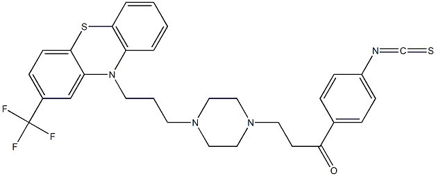 4-[3-[2-(Trifluoromethyl)-10H-phenothiazin-10-yl]propyl]-1-[2-(4-isothiocyanatobenzoyl)ethyl]-piperazine Struktur