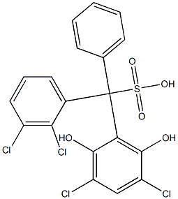 (2,3-Dichlorophenyl)(3,5-dichloro-2,6-dihydroxyphenyl)phenylmethanesulfonic acid Struktur