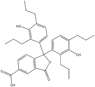 1,3-Dihydro-1,1-bis(3-hydroxy-2,4-dipropylphenyl)-3-oxoisobenzofuran-5-carboxylic acid Struktur