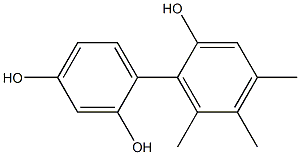 4',5',6'-Trimethyl-1,1'-biphenyl-2,2',4-triol Struktur