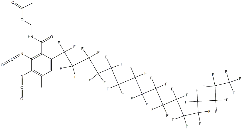 N-(Acetyloxymethyl)-2-(pentatriacontafluoroheptadecyl)-5,6-diisocyanato-4-methylbenzamide Struktur