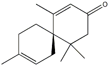 (R)-1,5,5,9-Tetramethylspiro[5.5]undeca-1,8-diene-3-one Struktur