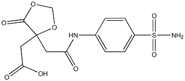 4-[(4-Sulfamoylphenyl)carbamoylmethyl]-5-oxo-1,3-dioxolane-4-acetic acid Struktur