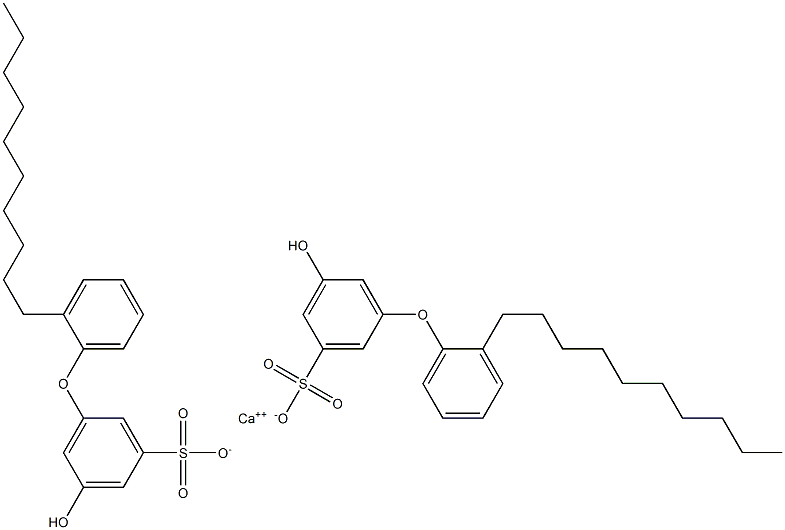 Bis(5-hydroxy-2'-decyl[oxybisbenzene]-3-sulfonic acid)calcium salt Struktur