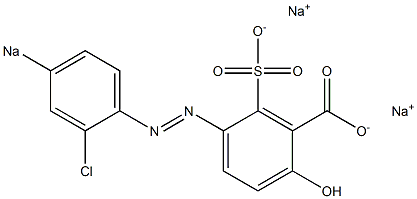 2'-Chloro-4'-sodiosulfo-4-hydroxyazobenzene-3-carboxylic acid sodium salt Struktur