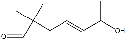 (E)-6-Hydroxy-2,2,5-trimethyl-4-heptenal Struktur