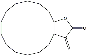 3-Methylenehexadecahydrocyclotetradeca[b]furan-2-one Struktur