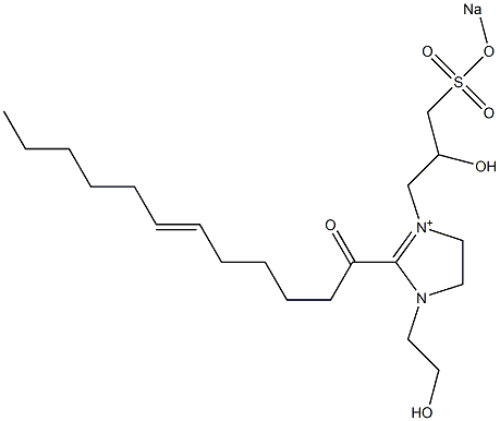 1-(2-Hydroxyethyl)-3-[2-hydroxy-3-(sodiooxysulfonyl)propyl]-2-(6-dodecenoyl)-2-imidazoline-3-ium Struktur