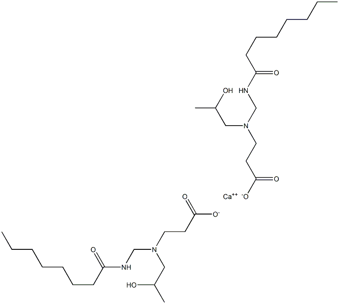 Bis[3-[N-(2-hydroxypropyl)-N-(octanoylaminomethyl)amino]propionic acid]calcium salt Struktur