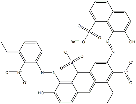 Bis[1-[(3-ethyl-2-nitrophenyl)azo]-2-hydroxy-8-naphthalenesulfonic acid]barium salt Struktur