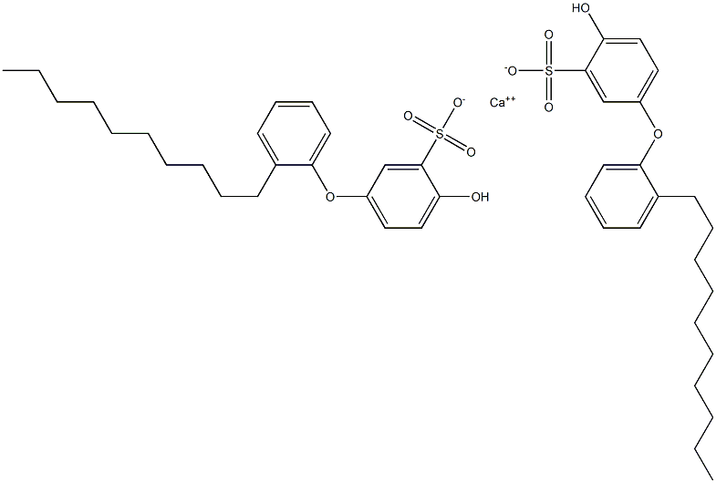 Bis(4-hydroxy-2'-decyl[oxybisbenzene]-3-sulfonic acid)calcium salt Struktur