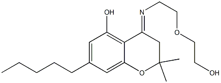 3,4-Dihydro-2,2-dimethyl-4-[2-(2-hydroxyethoxy)ethylimino]-7-pentyl-2H-1-benzopyran-5-ol Struktur