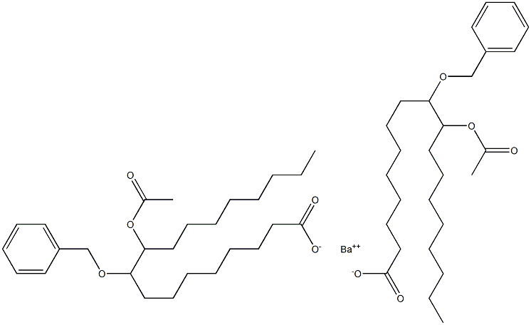 Bis(9-benzyloxy-10-acetyloxystearic acid)barium salt Struktur