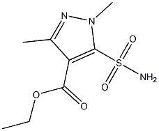 1,3-Dimethyl-5-sulfamoyl-1H-pyrazole-4-carboxylic acid ethyl ester Struktur