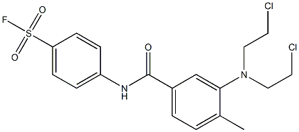 p-[3-[Bis(2-chloroethyl)amino]-4-methylphenylcarbonylamino]benzenesulfonyl fluoride Struktur