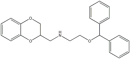 N-[2-(Diphenylmethoxy)ethyl]-2,3-dihydro-1,4-benzodioxin-2-methanamine Struktur