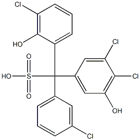 (3-Chlorophenyl)(3-chloro-2-hydroxyphenyl)(3,4-dichloro-5-hydroxyphenyl)methanesulfonic acid Struktur