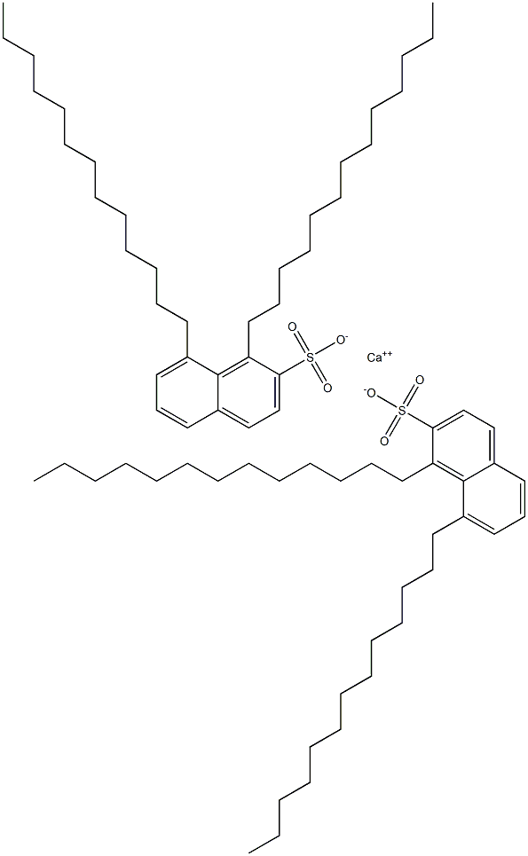 Bis(1,8-ditridecyl-2-naphthalenesulfonic acid)calcium salt Struktur