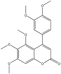 4-(3,4-Dimethoxyphenyl)-5,6,7-trimethoxy-2H-1-benzopyran-2-one Struktur