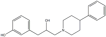 1-(3-Hydroxyphenyl)-3-(4-phenyl-1-piperidinyl)-2-propanol Struktur