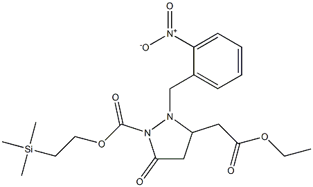 2-(2-Nitrobenzyl)-1-[2-(trimethylsilyl)ethoxycarbonyl]-5-oxopyrazolidine-3-acetic acid ethyl ester Struktur