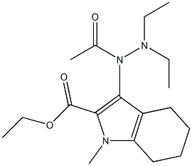 1-Methyl-3-[(diethylamino)acetylamino]-4,5,6,7-tetrahydro-1H-indole-2-carboxylic acid ethyl ester Struktur