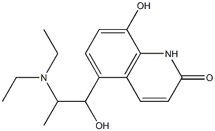 8-Hydroxy-5-(1-hydroxy-2-methyl-2-diethylaminoethyl)-2(1H)-quinolone Struktur