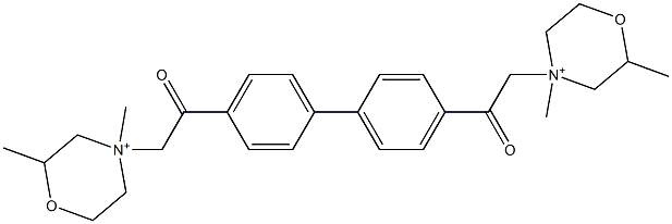 4,4'-[[1,1'-Biphenyl-4,4'-diyl]bis(2-oxo-2,1-ethanediyl)]bis(4-methyl-2-methylmorpholinium) Struktur