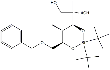 (2S)-2-[(4R,5S,6S)-4-Benzyloxymethyl-2,2-di-tert-butyl-5-methyl-1,3-dioxa-2-silacyclohexan-6-yl]propane-1,2-diol Struktur