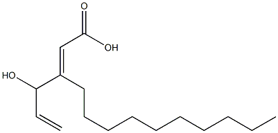 (E)-3-(1-Hydroxyallyl)-2-tridecenoic acid Struktur