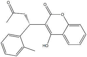 4-Hydroxy-3-[(1S)-3-oxo-1-(2-methylphenyl)butyl]-2H-1-benzopyran-2-one Struktur