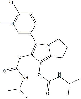 2-Chloro-5-[[6,7-dihydro-1,2-bis(isopropylaminocarbonyloxy)-5H-pyrrolizin]-3-yl]-1-methylpyridinium Struktur