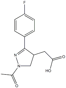 1-Acetyl-3-(4-fluorophenyl)-4,5-dihydro-1H-pyrazole-4-acetic acid Struktur