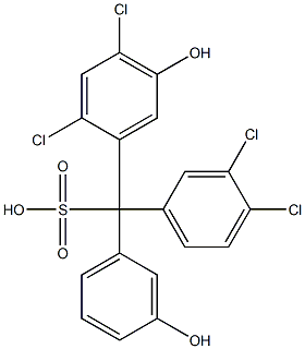 (3,4-Dichlorophenyl)(2,4-dichloro-5-hydroxyphenyl)(3-hydroxyphenyl)methanesulfonic acid Struktur