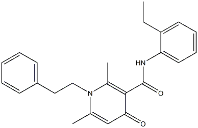 N-(2-Ethylphenyl)-1-phenethyl-2,6-dimethyl-4-oxo-1,4-dihydro-3-pyridinecarboxamide Struktur