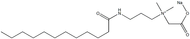 N-[(Sodiooxycarbonyl)methyl]-N,N-dimethyl-3-[(1-oxododecyl)amino]-1-propanaminium Struktur