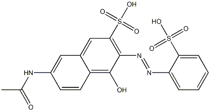 7-Acetylamino-4-hydroxy-3-(2-sulfophenylazo)-2-naphthalenesulfonic acid Struktur