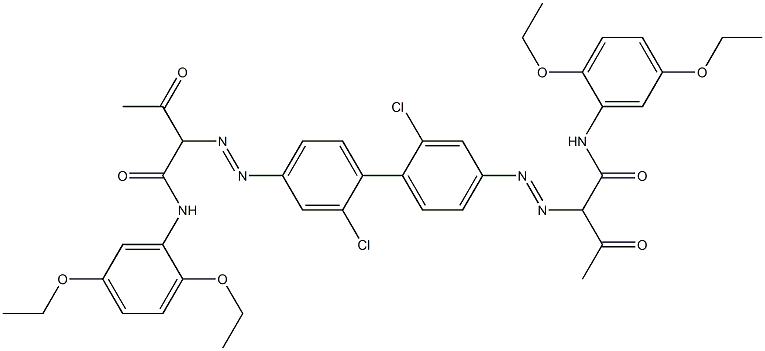 4,4'-Bis[[1-(2,5-diethoxyphenylamino)-1,3-dioxobutan-2-yl]azo]-2,2'-dichloro-1,1'-biphenyl Struktur