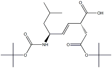 (2R)-2-[(1E,3S)-3-(tert-Butoxycarbonylamino)-5-methyl-1-hexenyl]succinic acid 4-tert-butyl ester Struktur