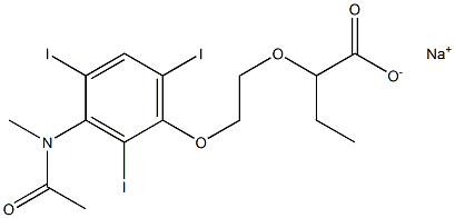 2-[2-[3-(N-Methylacetylamino)-2,4,6-triiodophenoxy]ethoxy]butyric acid sodium salt Struktur