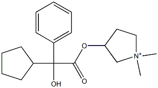 3-[[(2S)-Cyclopentylhydroxyphenylacetyl]oxy]-1,1-dimethylpyrrolidinium Struktur